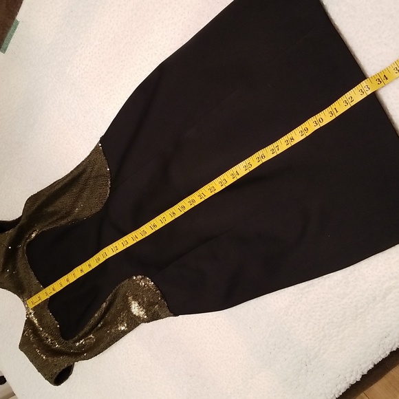 Ted Baker Gold-sequined Fitted Little Black Dress / Sz XS - Picture 17 of 17